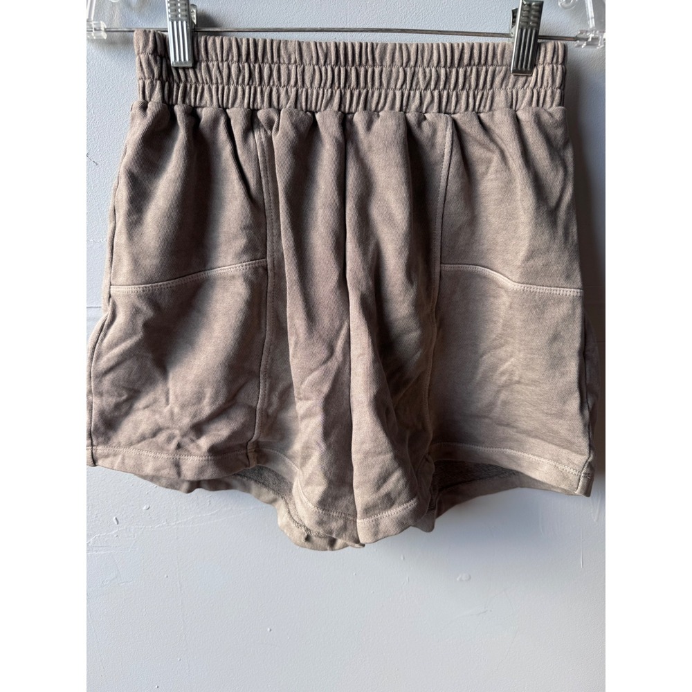 Elle Grey Taupe Brown Smocked Waist Cotton Lounge Shorts NWT Small 5242EP